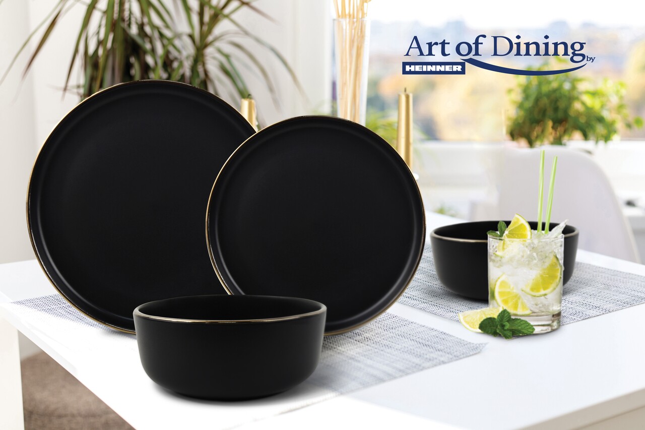 Serviciu de masa Imperial, Art of Dining by Heinner, 18 piese, ceramica, negru/auriu - imagine 6